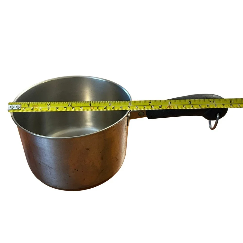 Vintage Revere Ware 2 Qt Saucepan Copper Bottom USA Stainless Steel Pot No Lid